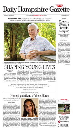 Current front page for Daily Hampshire Gazette